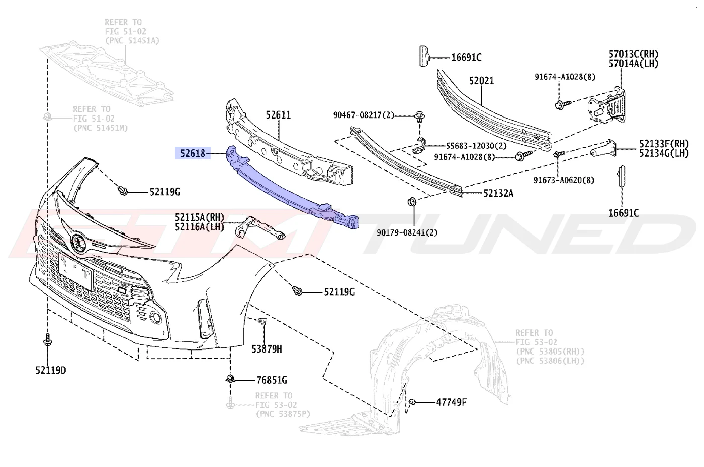 Toyota OEM Front Bumper Foam Support for 2023+ Corolla GR (5261812080) - Image 3