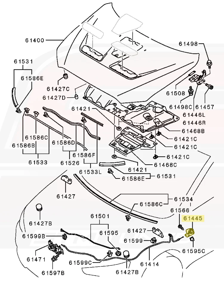 Mitsubishi OEM Hood Release Handle for Evo X (5910A027XA) - Image 5