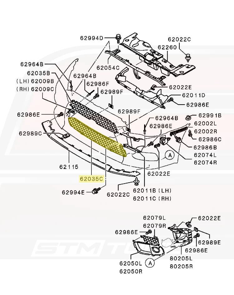 Mitsubishi OEM Front Bumper Intercooler Mesh for Evo X (6402A110) - Image 5