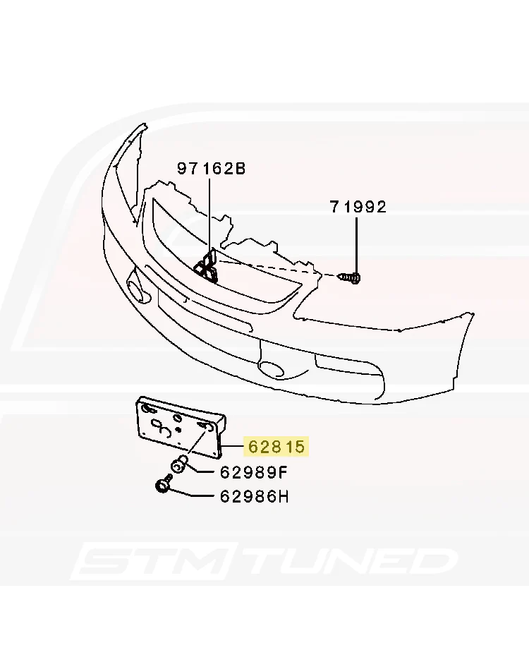 Mitsubishi OEM Front License Plate Bracket for Evo 9 (6430A057) - Image 3