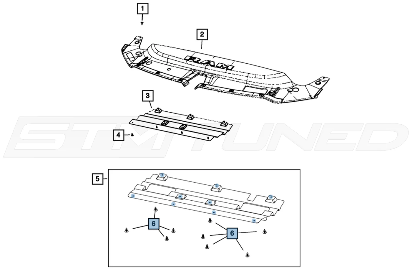 Mopar Front Filler Panel Clip for 2021+ Ram TRX (6508863AA) - Image 3