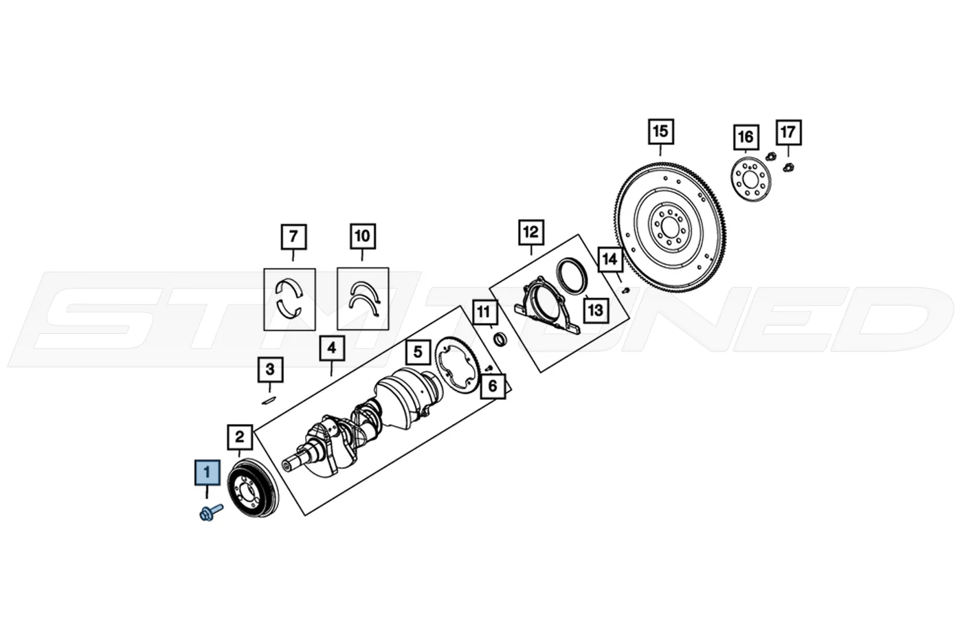 Mopar Crank Pulley Bolt for 6.2L Hemi Hellcat TRX Trackhawk (6512335AA) - Image 2
