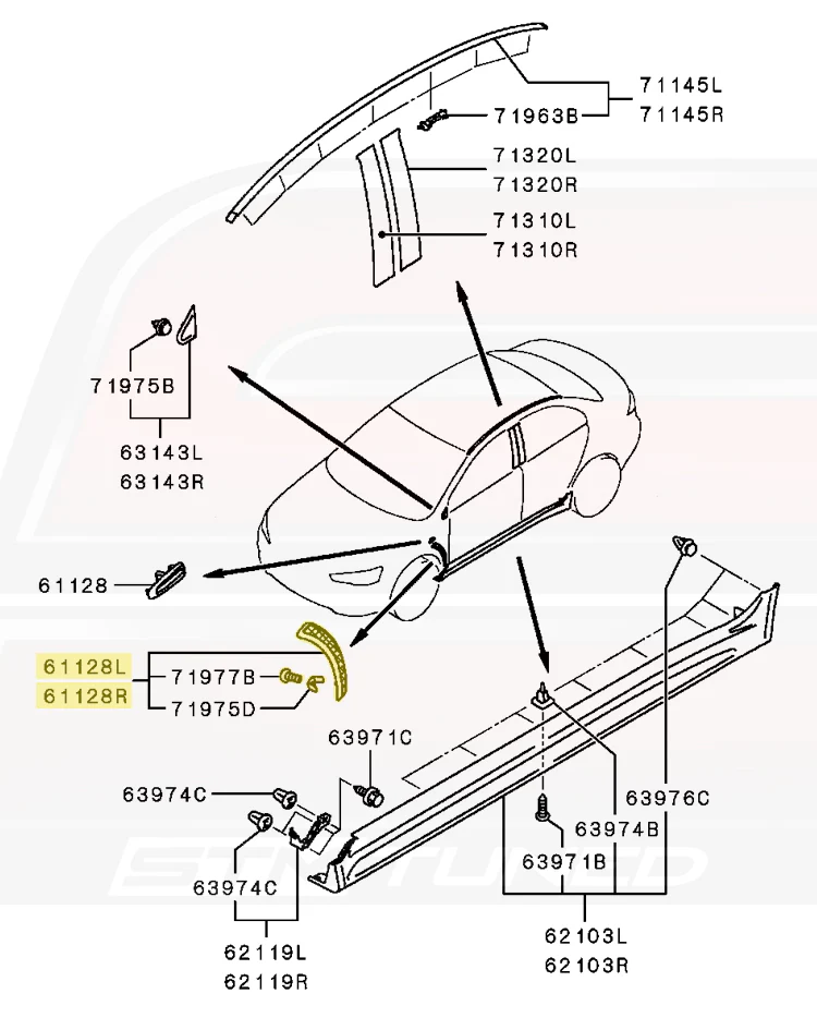 Mitsubishi OEM Fender Vent Garnish for Evo X - Image 6