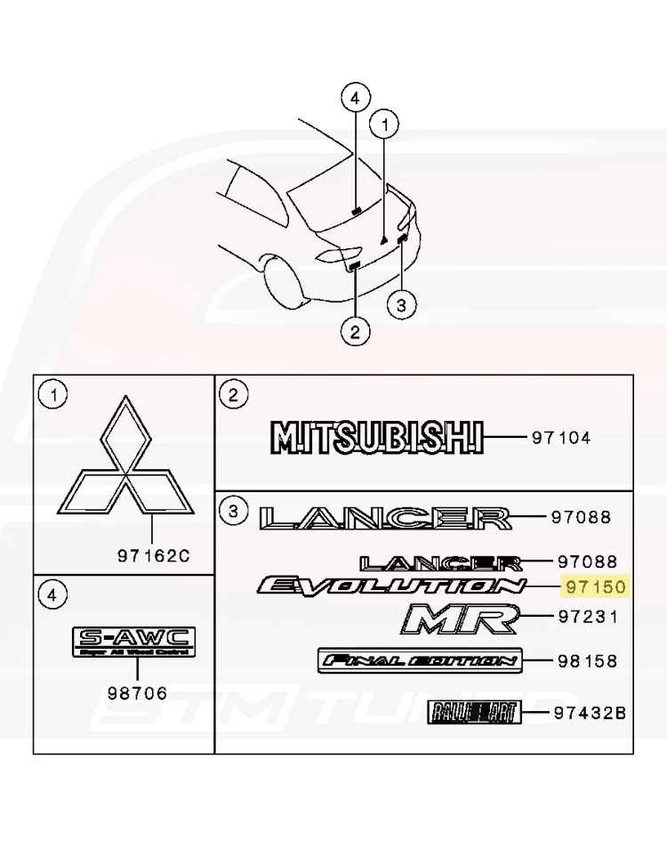 Mitsubishi OEM Evolution Badge for Evo X (7415A214) - Image 4