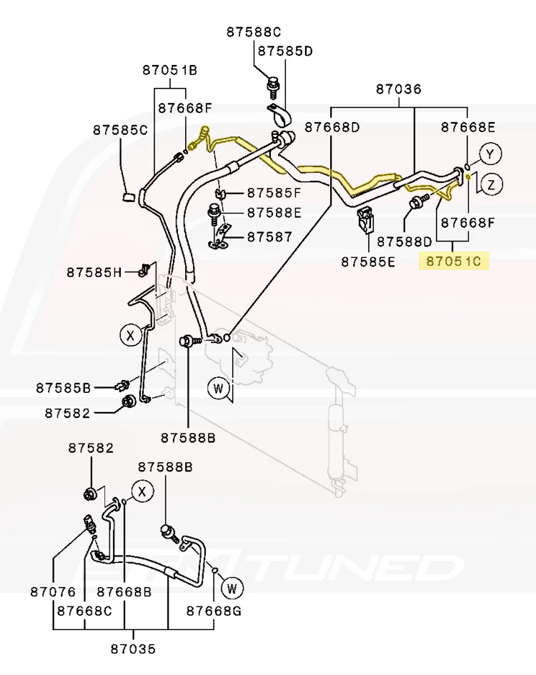 Mitsubishi OEM A/C Condenser Outlet Hose for Evo X (7815A072) - Image 4