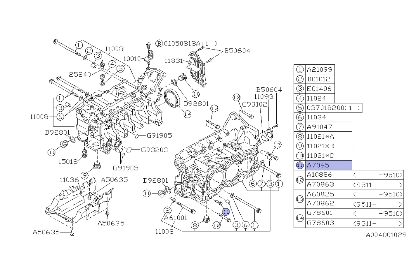 Subaru OEM Engine Case Bolt for EJ WRX/STi (800706500) - Image 3