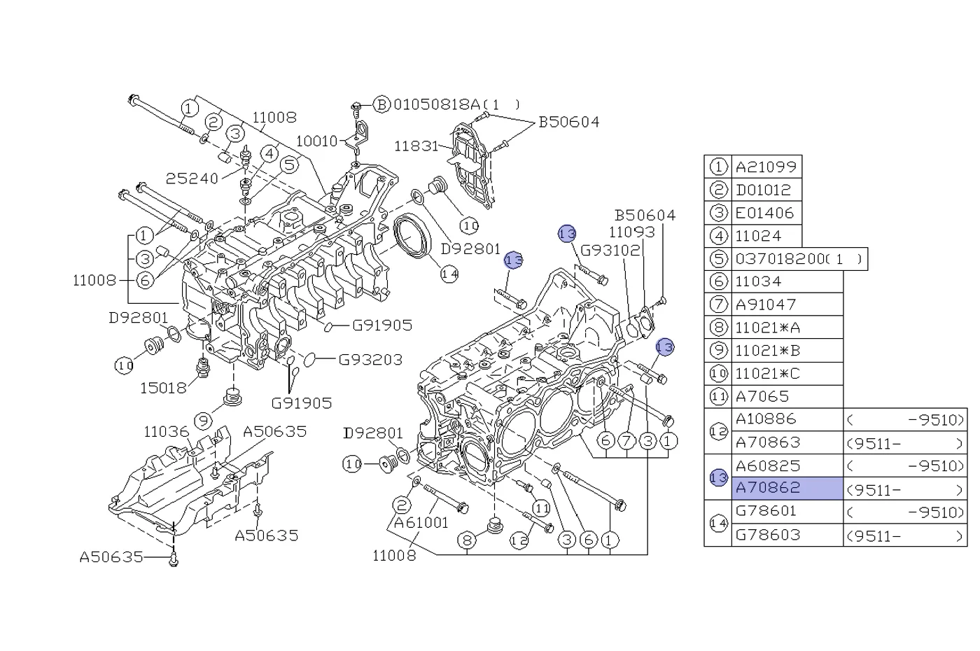 Subaru OEM Engine Case Bolt for EJ WRX/STi (800708620) - Image 3