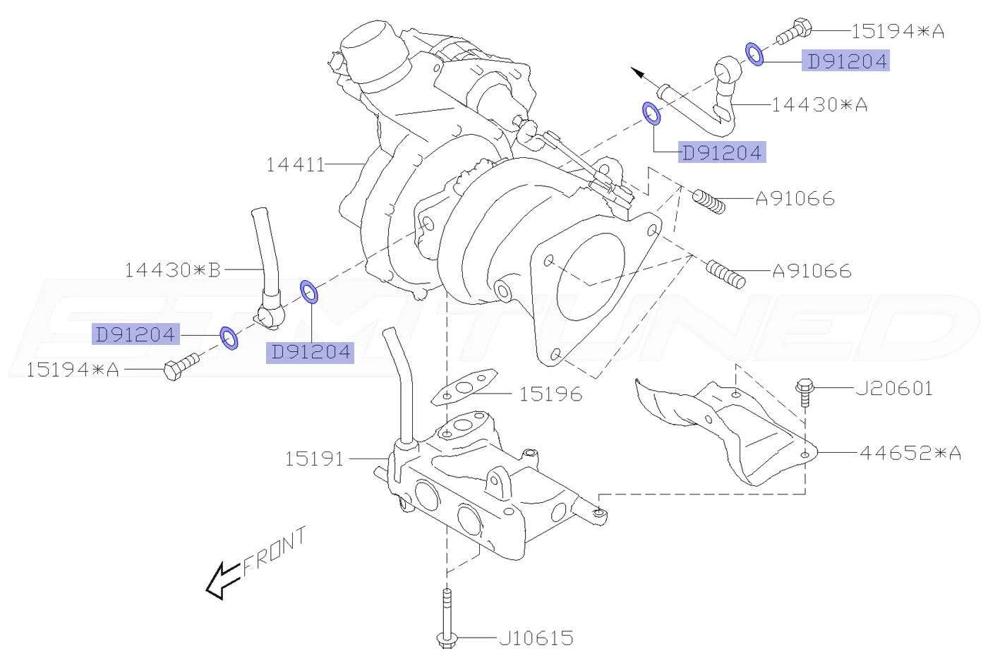 Subaru OEM Turbo Water Line Washer 12mm for 2022+ WRX (803912040) - Image 3