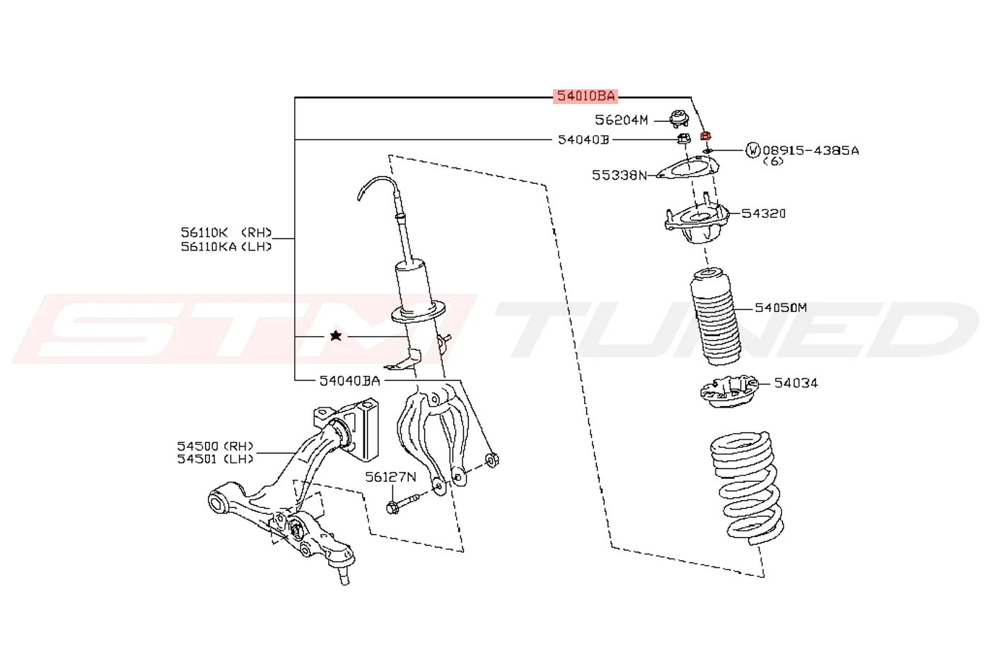 Nissan OEM Front Strut Mount Nut for R35 GTR (80497-AX01A) - Image 2