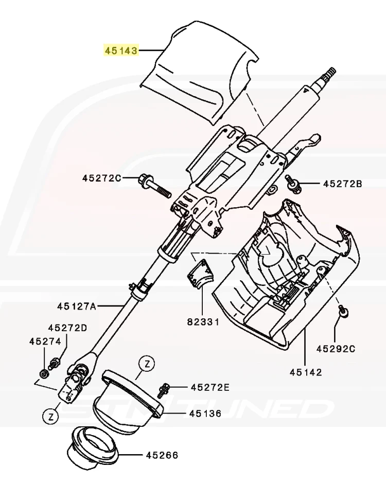 Mitsubishi OEM Steering Column Cover for Evo X (8065A018XB) - Image 5