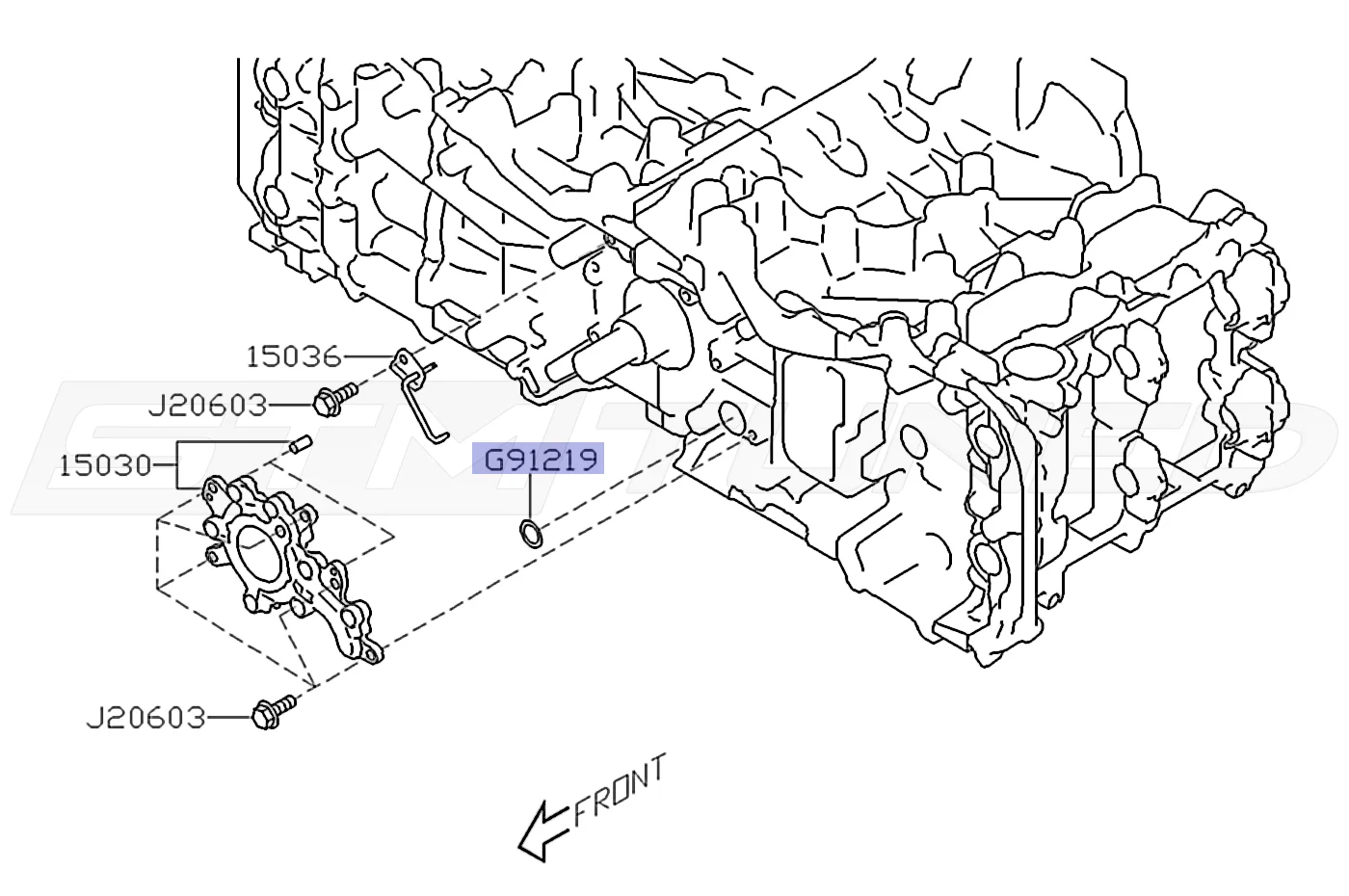 Subaru OEM Timing Cover/Oil Pump Oring for FA WRX/BRZ (806912190) - Image 3