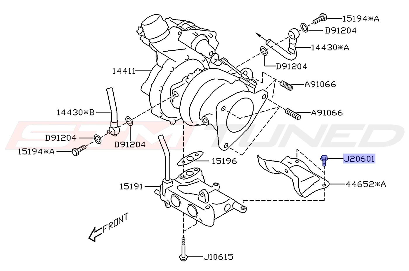 Subaru OEM Turbo Lower Heat Shield Bolt for 2022+ WRX (808206010) - Image 2