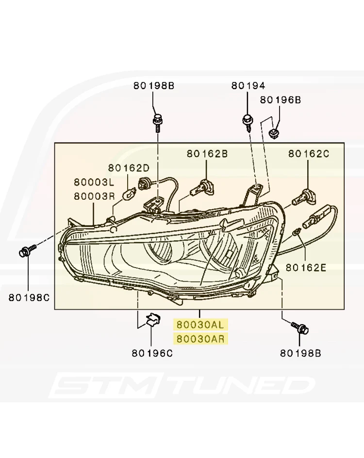 Mitsubishi OEM Headlight Halogen/LED for Evo X - Image 4