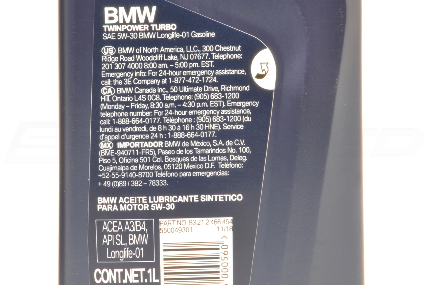 BMW TwinPower Turbo Longlife-01 Engine Oil 5w30 (83215A2AF83) - Image 3