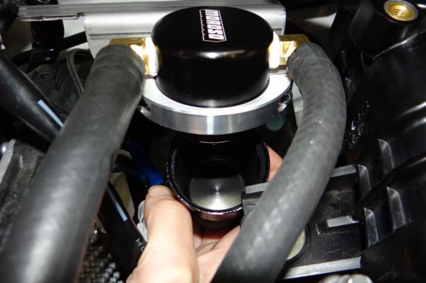Moroso AOS Engine Oil Catch Can for 2015+ WRX (85673) - Image 4