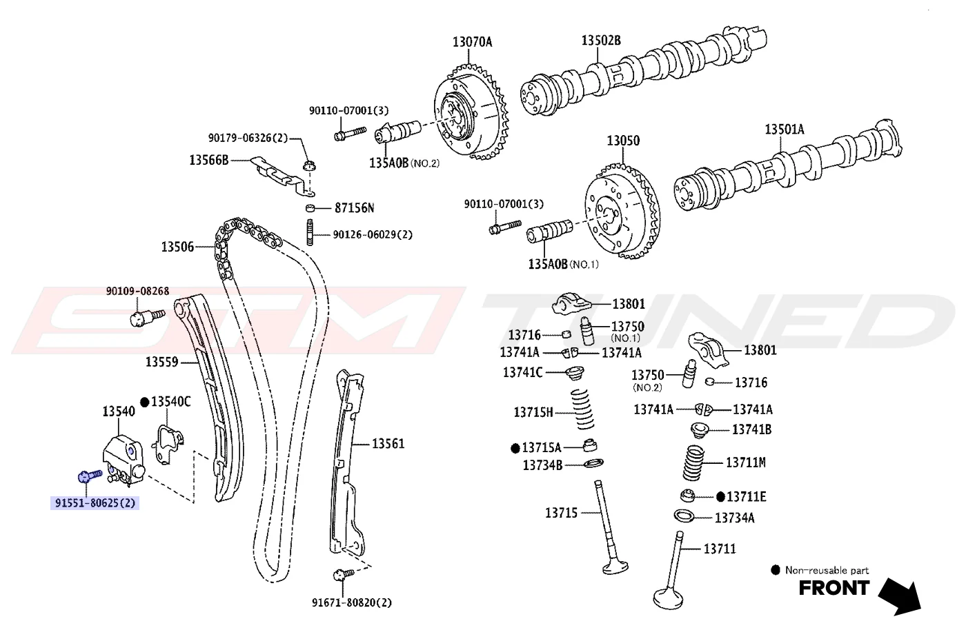Toyota OEM Upper Timing Cover/Tensioner Bolt for GR Corolla (90105A0103) - Image 3