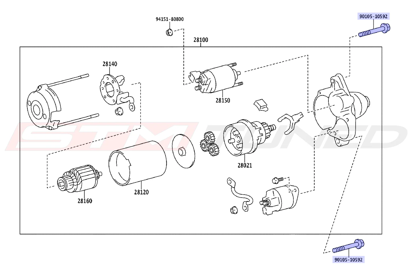 Toyota OEM Starter Bolt for GR Corolla (90105A0394) - Image 2