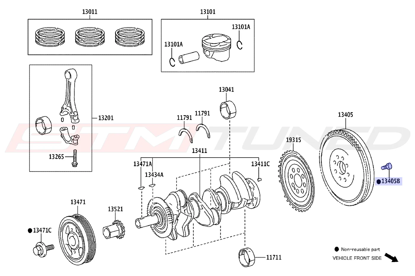 Toyota OEM Flywheel Bolt for Corolla GR (9011012018) - Image 2