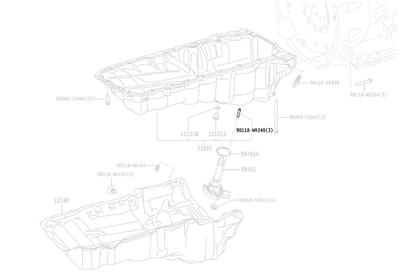 Toyota OEM Engine Oil Level Sensor Stud for 2020 Supra (90118WA340)