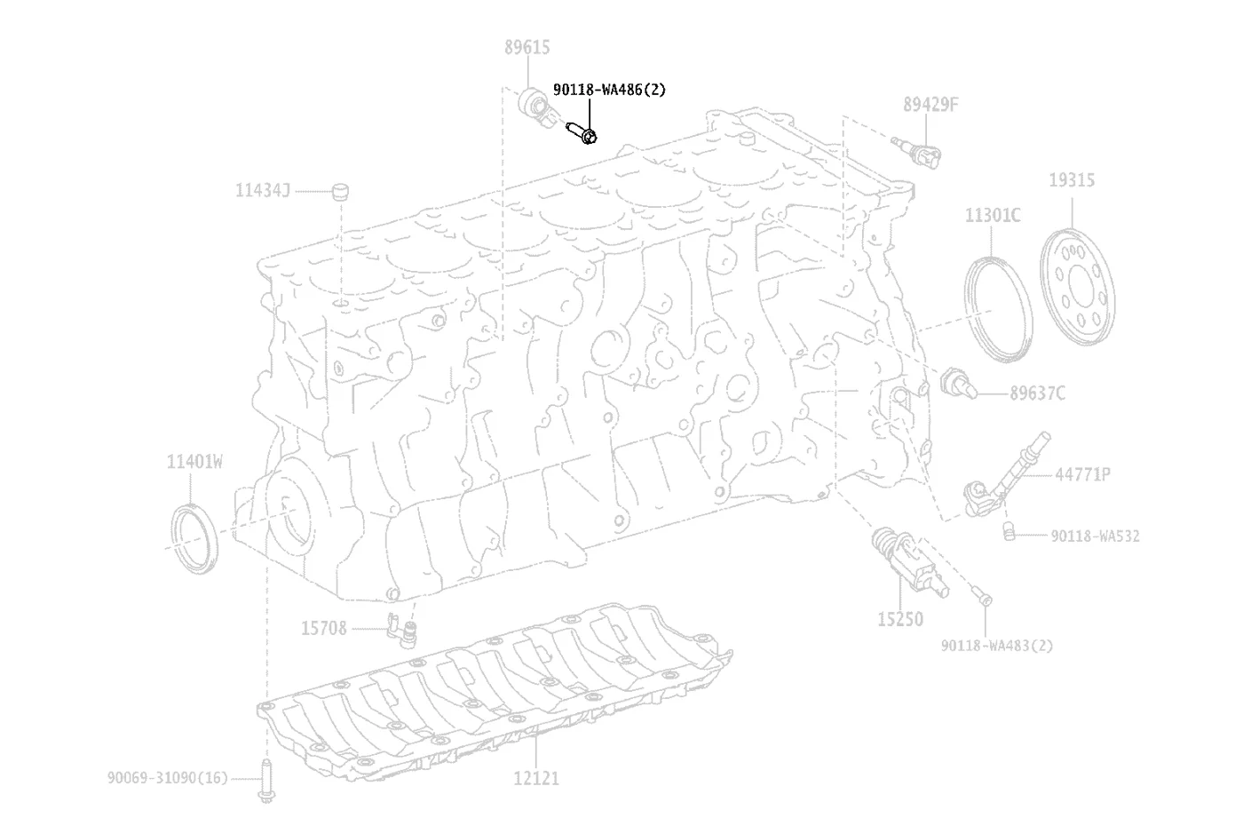 Toyota OEM Knock Sensor Bolt for 2020 Supra (90118WA486)