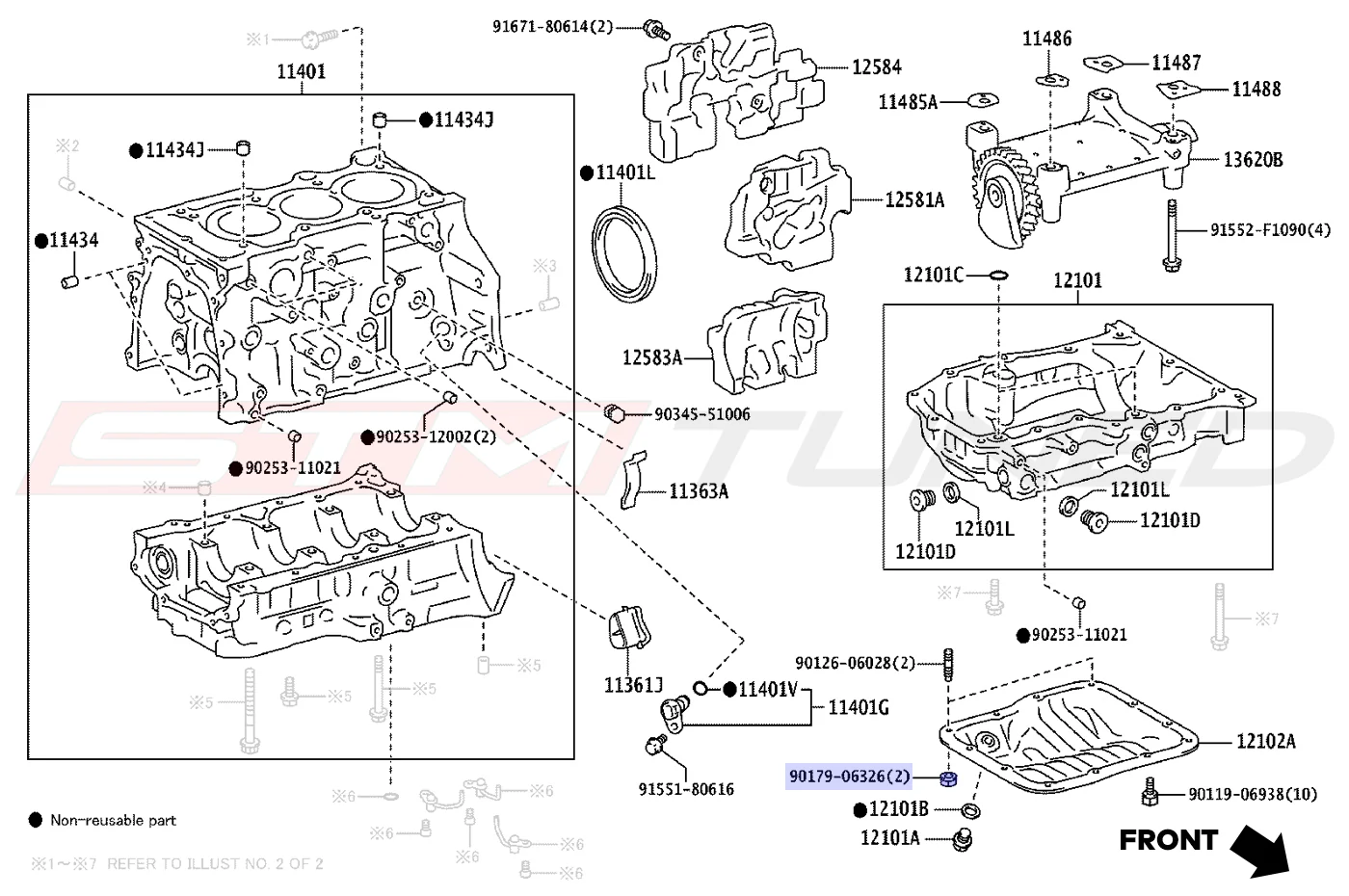 Toyota OEM Engine Oil Pan Nut for Corolla GR (90182A0010) - Image 2