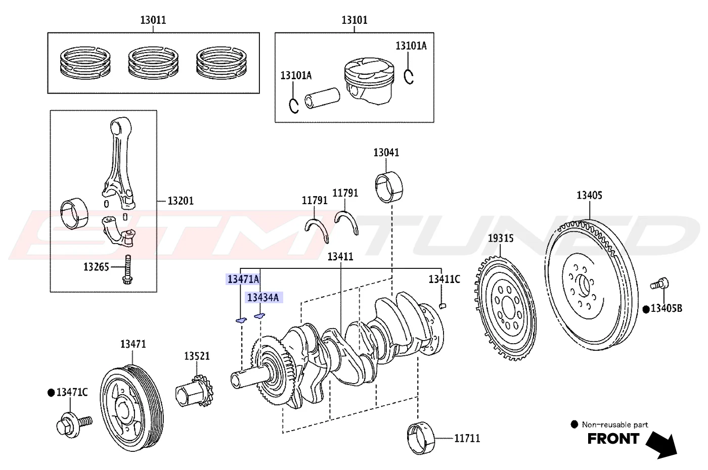 Toyota OEM Crankshaft Key for GR Corolla (9028004001) - Image 2