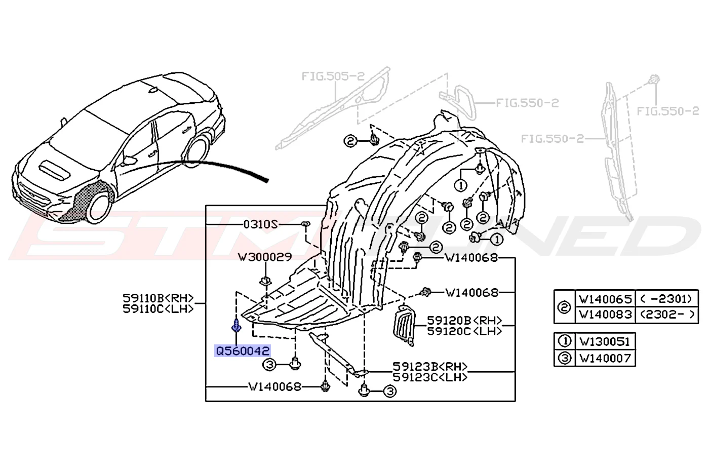Subaru OEM Front Fender Liner Screw for 2022+ WRX (904560042) - Image 3