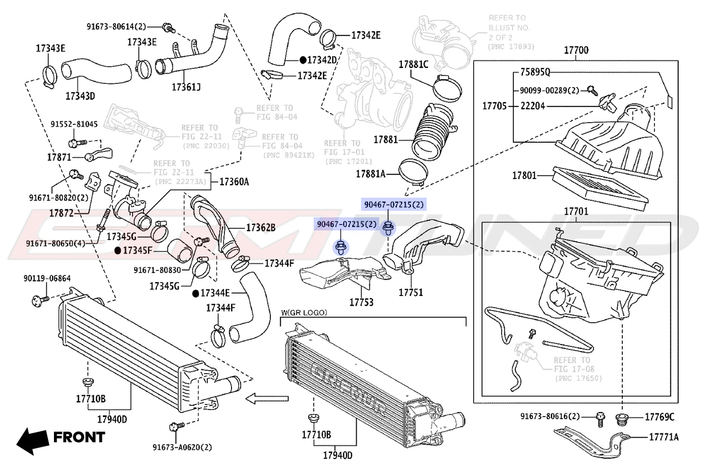Toyota OEM Radiator Shroud Clips for 2023+ Corolla GR (9046707215) - Image 3