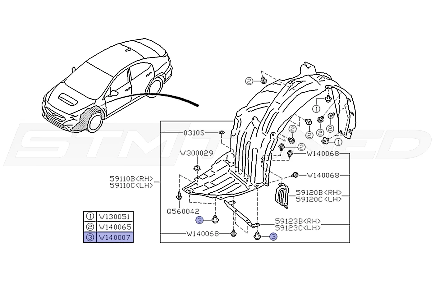 Subaru OEM Fender Liner/Rad Clip for WRX STi BRZ (909140007) - Image 4