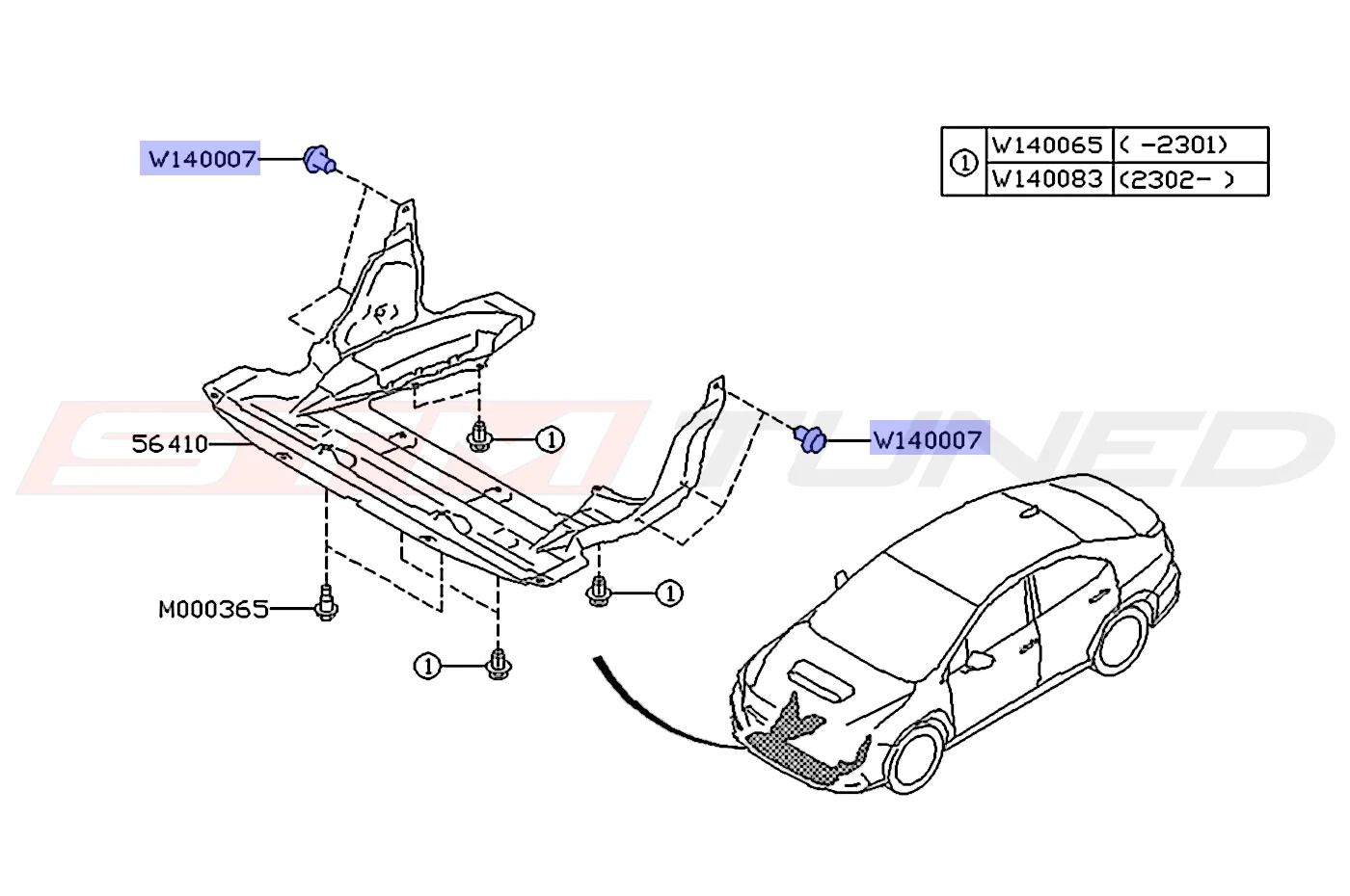 Subaru OEM Fender Liner/Rad Clip for WRX STi BRZ (909140007) - Image 5