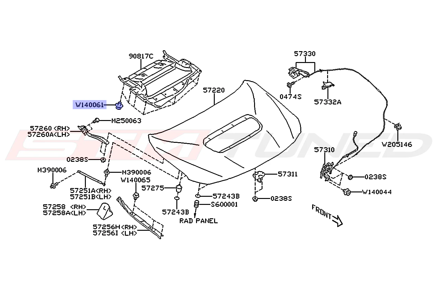 Subaru OEM Hood Duct Clip for 2022+ WRX (909140061) - Image 2