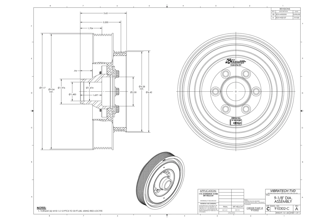 Fluidampr Harmonic Balancer (11% Overdriven) for 6.2L Hemi Hellcat TRX Trackhawk (910302) - Image 10