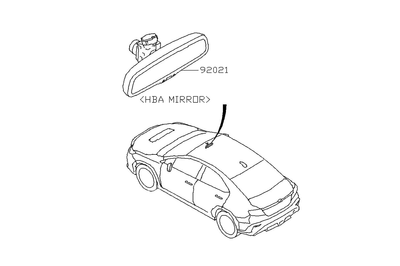 Subaru OEM Rear View Mirror with HBA for 2022 WRX (92021VC010) - Image 6