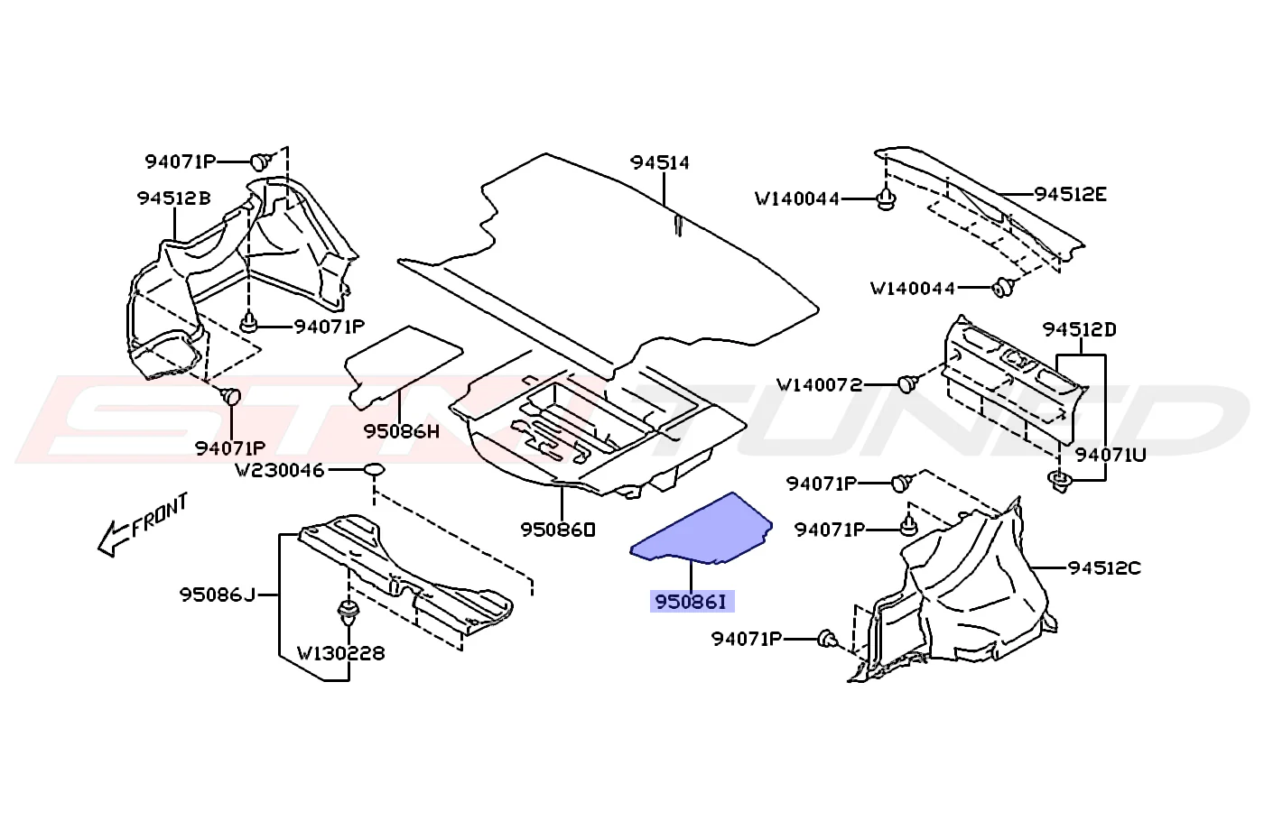 Subaru OEM Trunk Foam Floor Left for 2022+ WRX (95086FL280) - Image 4