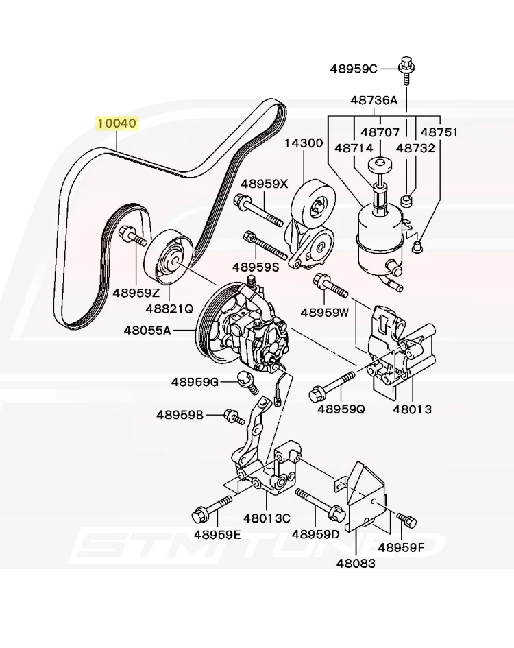 Mitsubishi OEM Accessory Alternator Belt for Evo 7/8/9 with A/C - Image 5