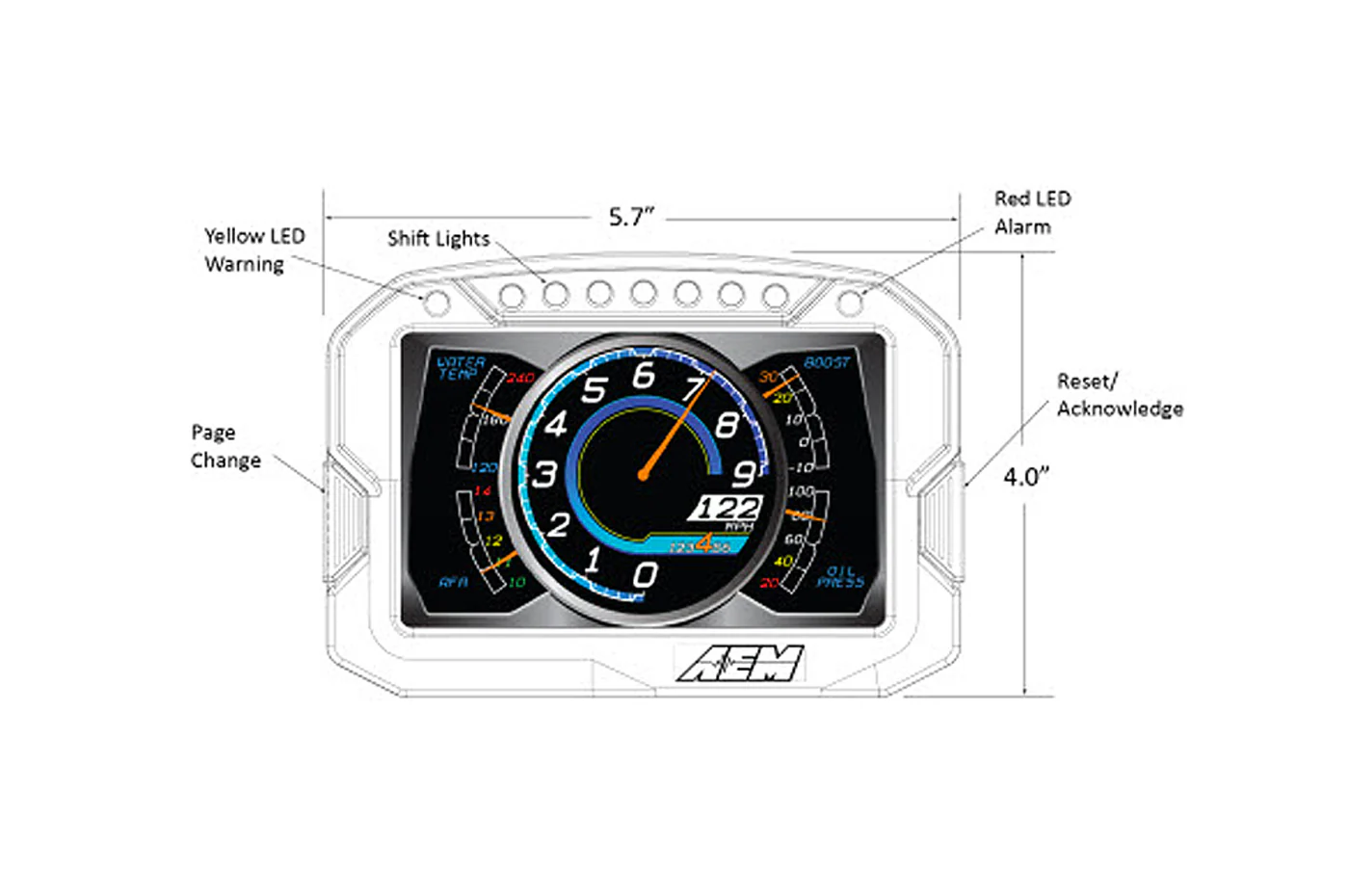 AEM CD5 Carbon Digital Racing Dash Display - Image 9