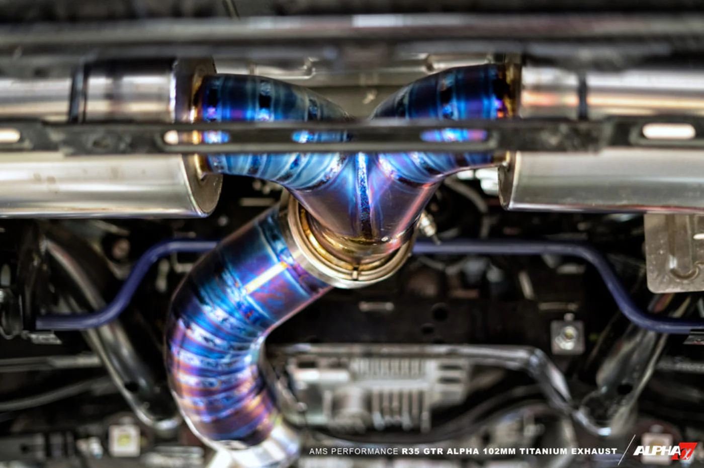 AMS Alpha Performance R35 GTR 102mm Titanium Exhaust (Not for Street Use) - Image 14