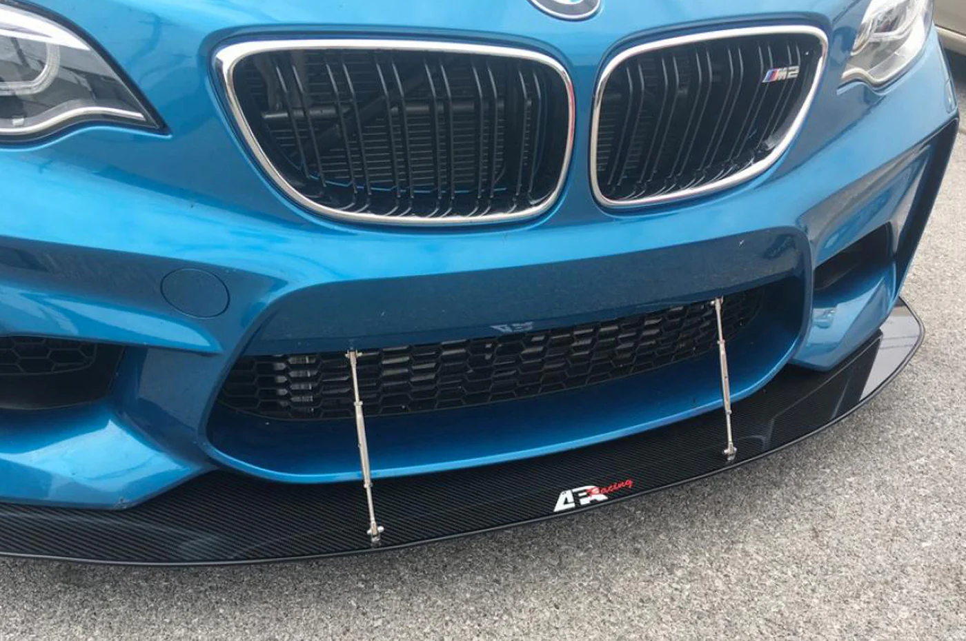 APR Carbon Fiber Front Wind Splitter with Rods for BMW F87 M2 - Image 4