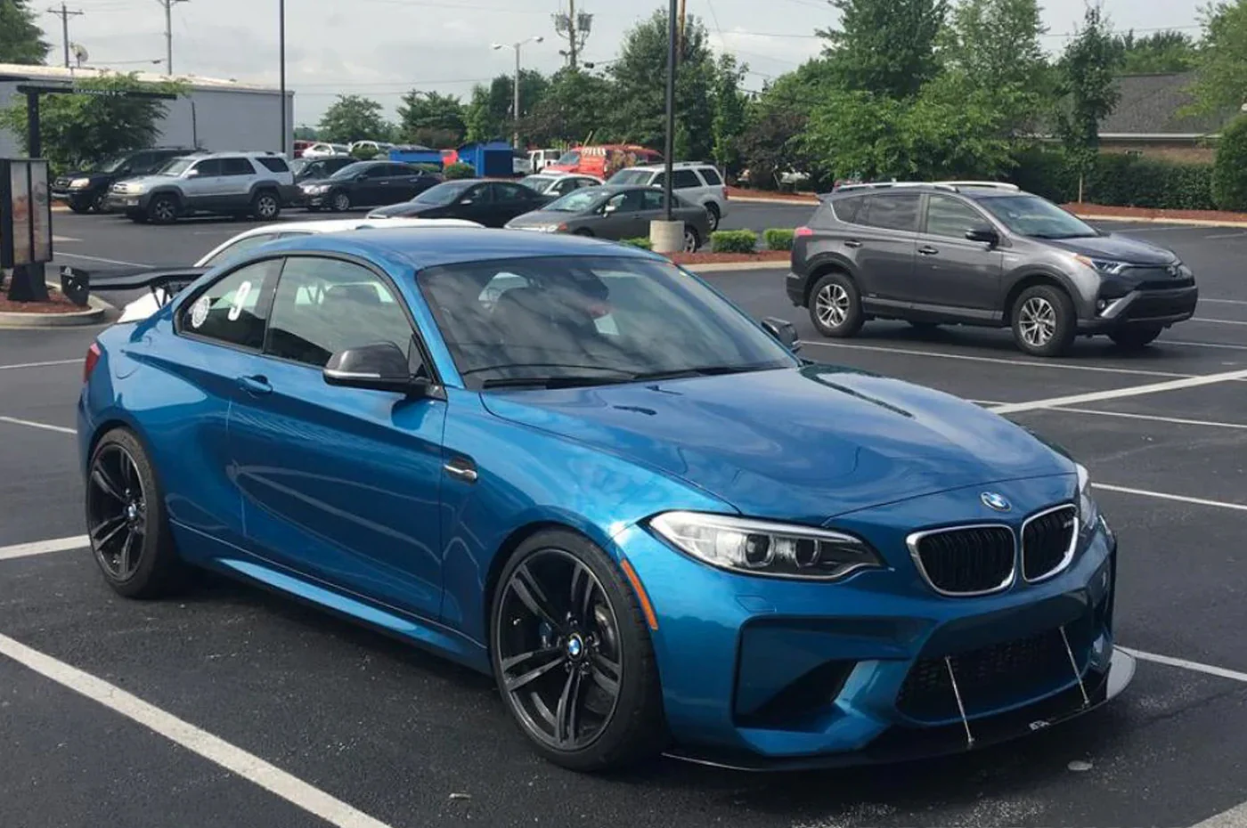 APR Carbon Fiber Front Wind Splitter with Rods for BMW F87 M2 - Image 6