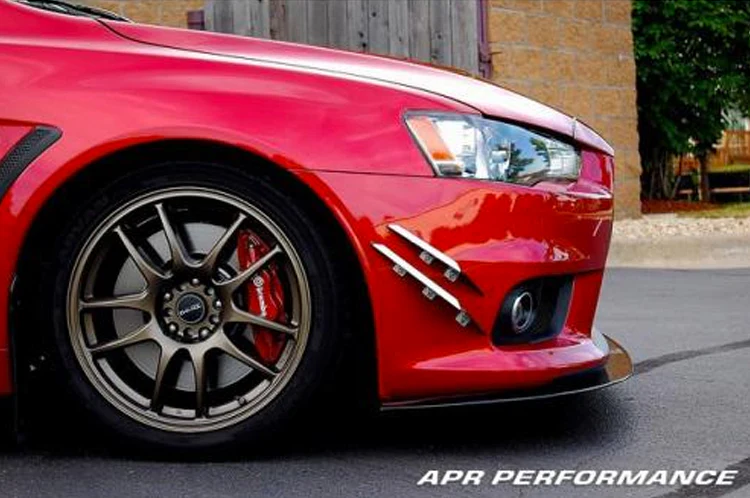 APR Carbon Fiber Front Wind Splitter with Rods for Evo X (CW-489110) - Image 2