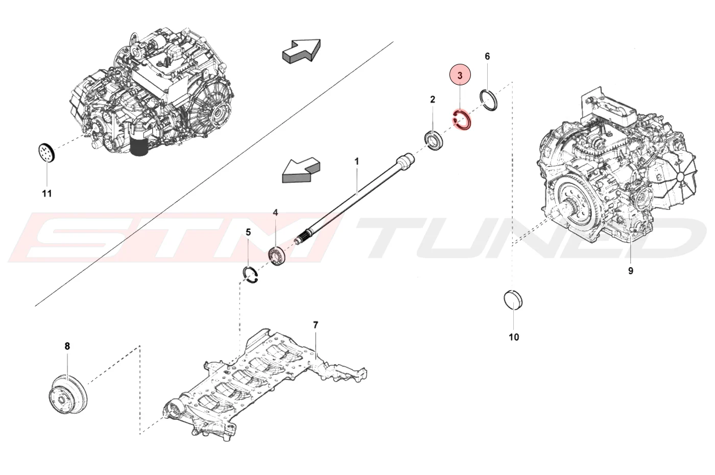 Audi OEM Input Shaft Lock Ring for AWD R8 Huracan Gallardo (N0123191) - Image 4