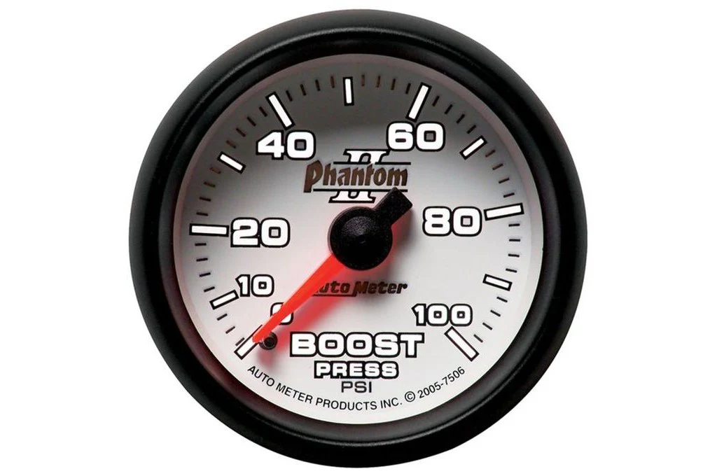 AutoMeter 52mm Phantom II Boost Gauge, 0-100 PSI, Mechanical (7506) - Image 2