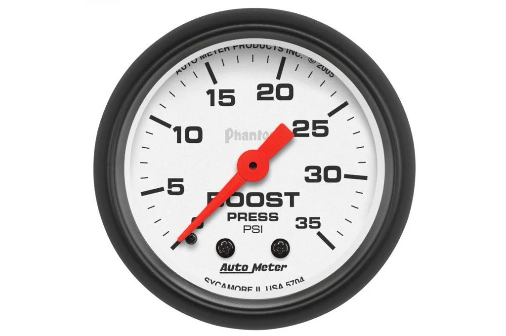 AutoMeter 52mm Phantom Boost Gauge, 0-35 PSI, Mechanical (5704)