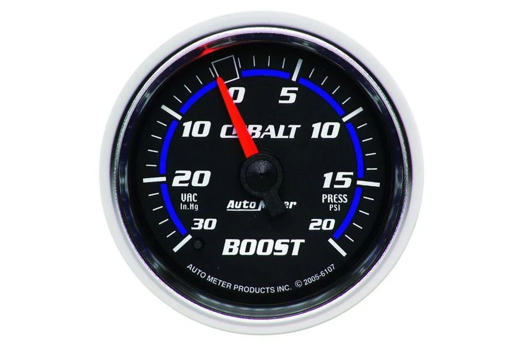 AutoMeter 52mm Cobalt Boost/Vacuum Gauge, 30 In HG/20 PSI, Mechanical (6107)