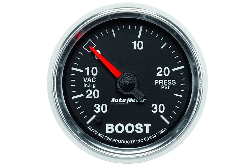 AutoMeter 52mm GS Boost/Vacuum Gauge, 30 in HG/30 PSI Stepper Motor (3859)