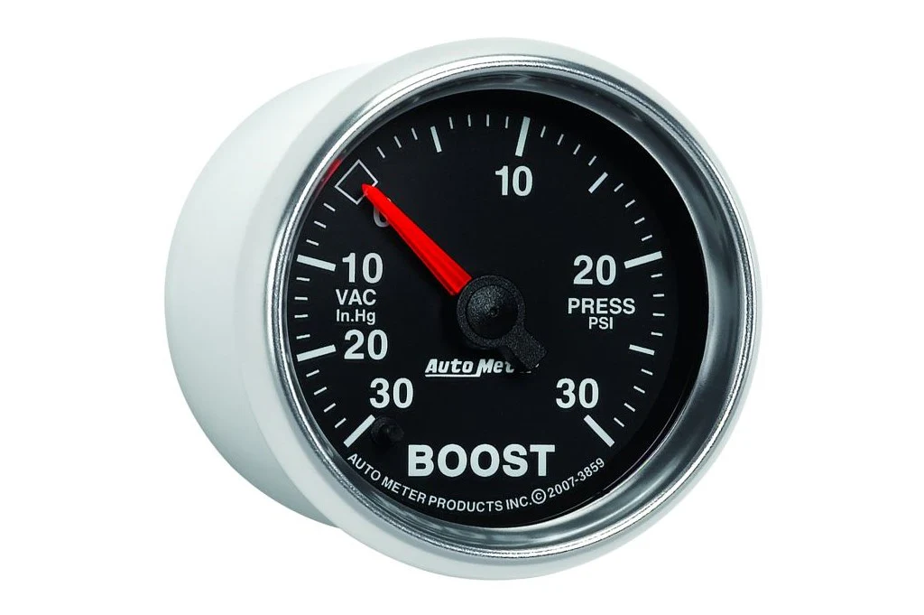 AutoMeter 52mm GS Boost/Vacuum Gauge, 30 in HG/30 PSI Stepper Motor (3859) - Image 2
