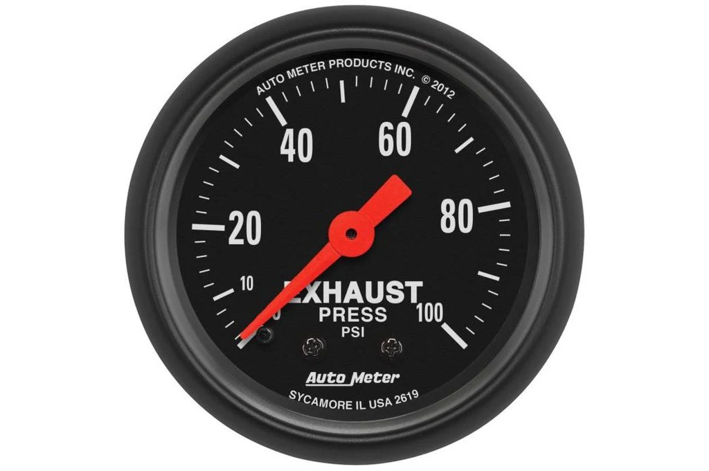 AutoMeter 52mm Z-Series Exhaust Pressure Gauge, 0-100 PSI, Mechanical (2619)