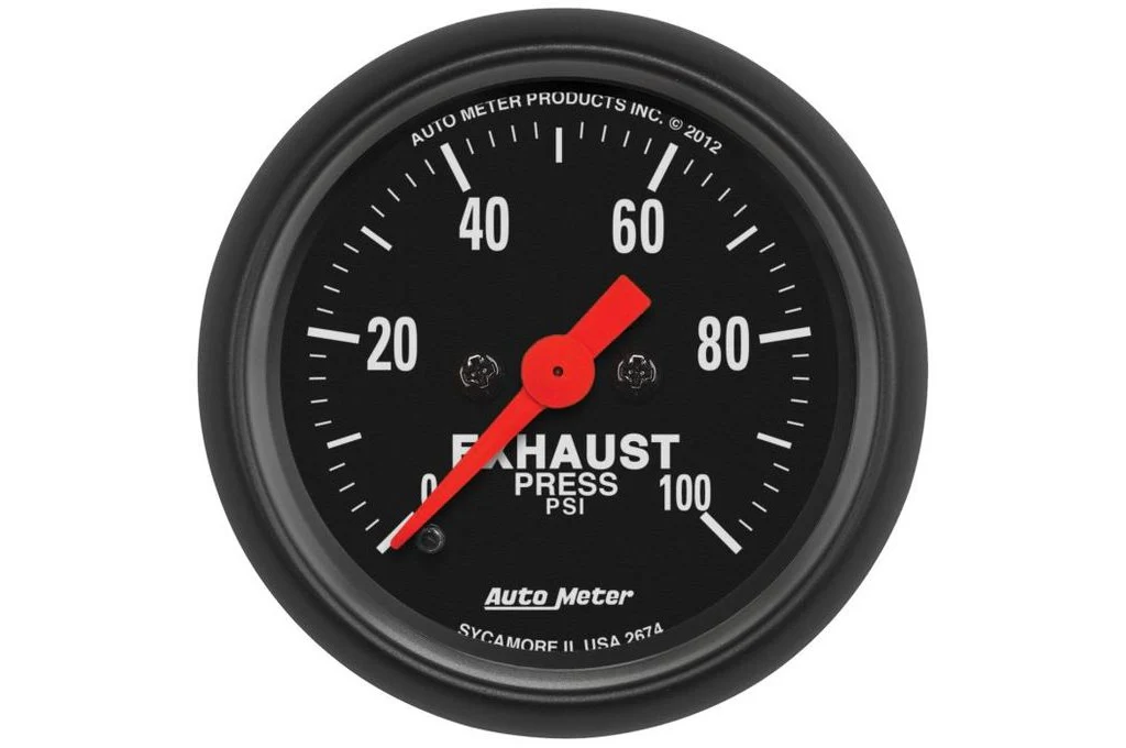AutoMeter 52mm Z-Series Exhaust Pressure Gauge, 0-100 PSI, Stepper Motor (2674)