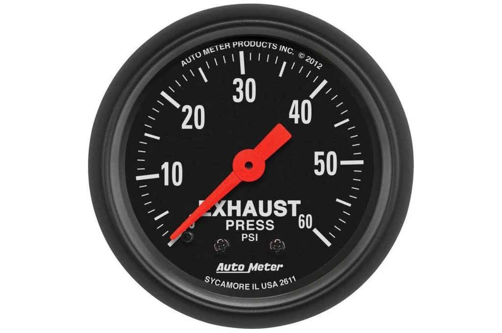 AutoMeter 52mm Z-Series Exhaust Pressure Gauge, 0-60 PSI, Mechanical (2611)