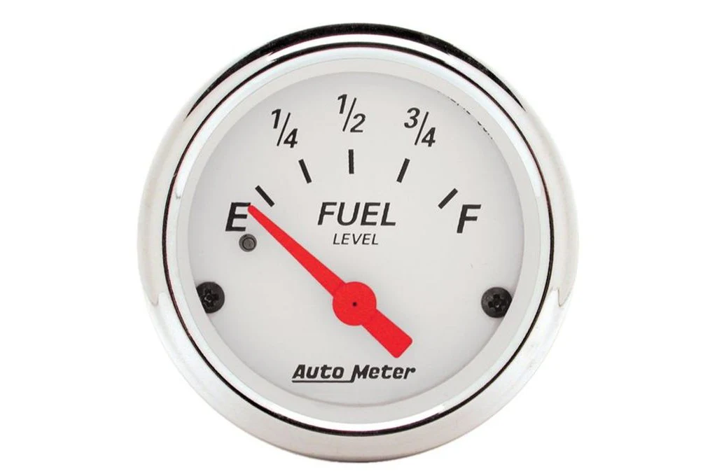 AutoMeter 52mm Arctic White Fuel Level Gauge, 240-33 Ω, Air-Core (1317)